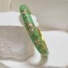 Extra Width Enamel Bangle 1cm Colorful Enamel Bangle Five Leaves Enamel Bracelet  Souvenir Gift