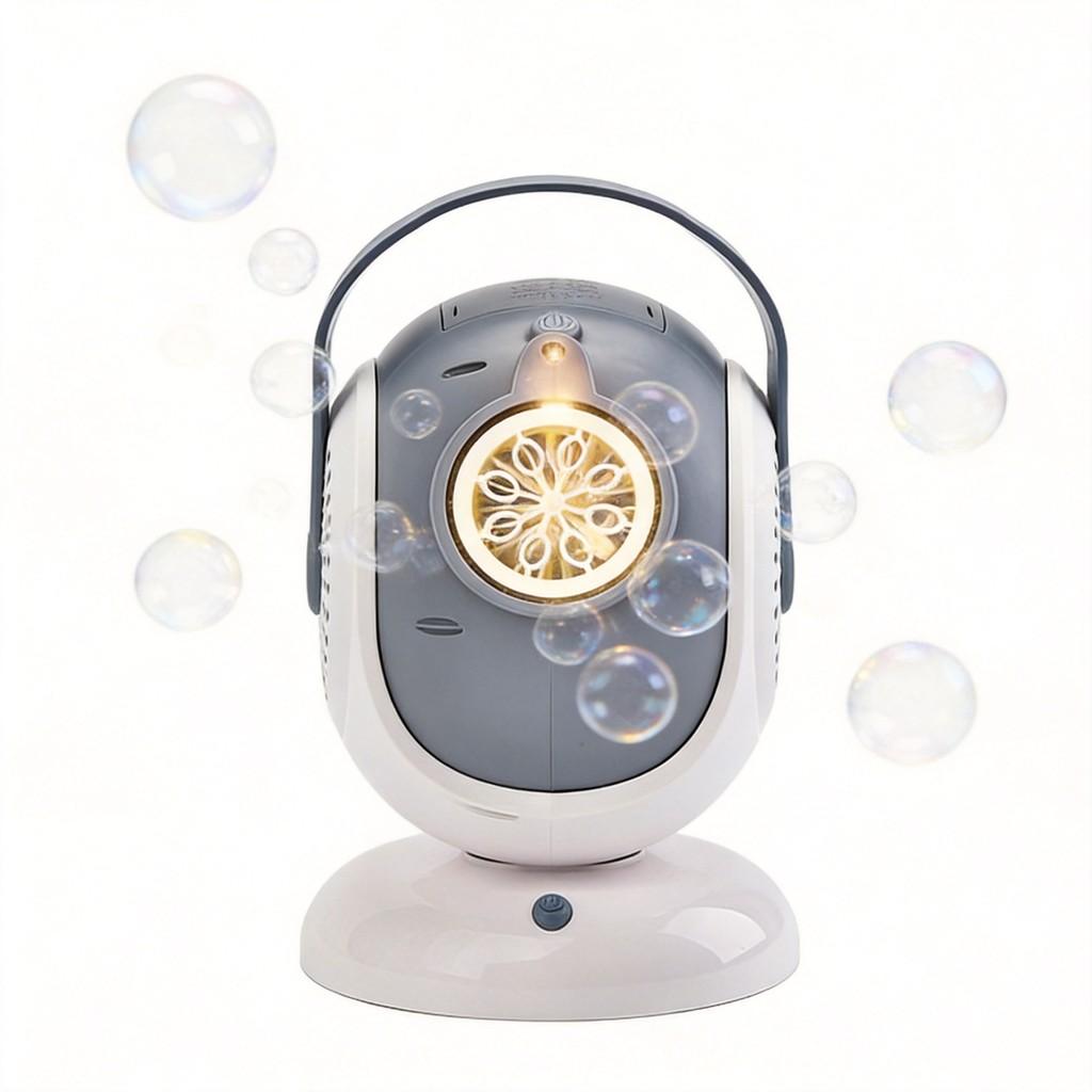 Automatic Bubble Machine With Lights And Rotating Handheld Case For Weddings And Parties