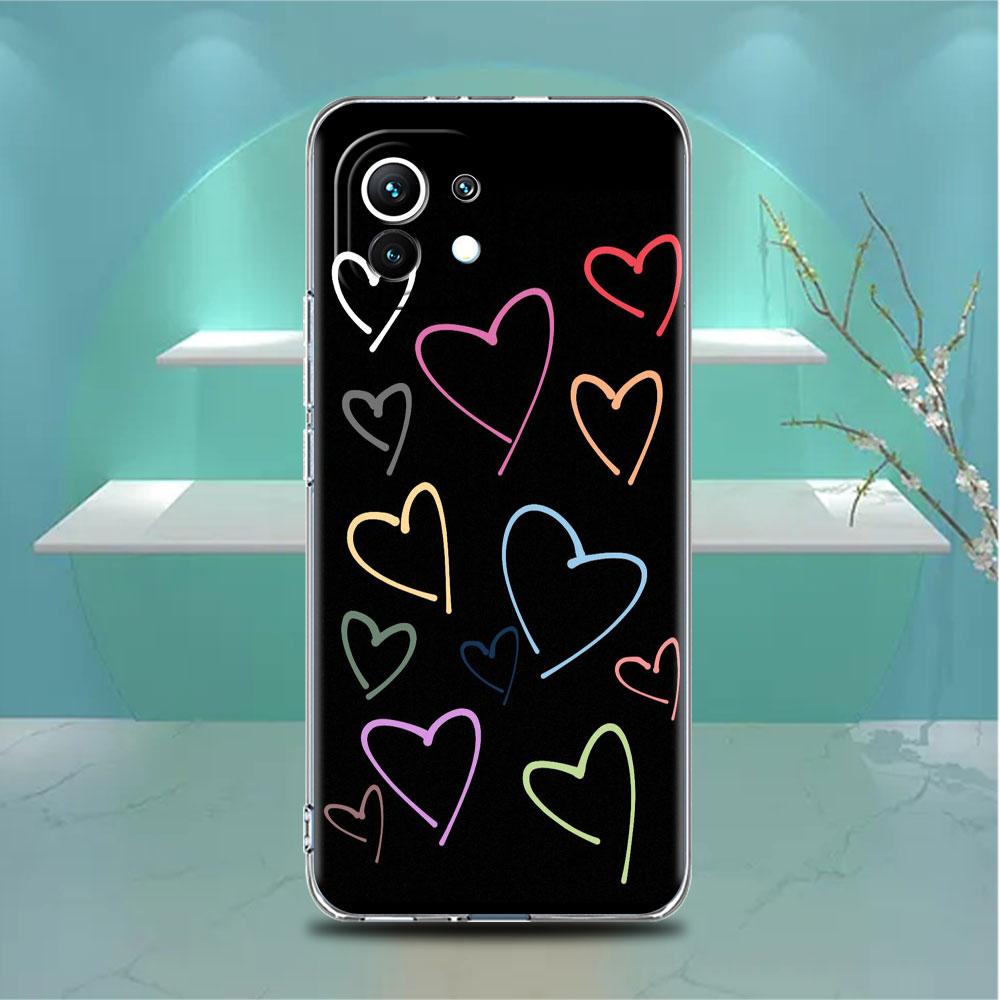 

Прозрачный чехол для Xiaomi Mi Poco X3 NFC M3 Pro F3 F1 11 Lite 12 Note 10 11T 9T Прозрачный чехол для телефона Милое сердце любви Redmi Note 9S
