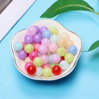 6mm 100 Peças Redondas Para Artesanato Contas Acrílicas Para DIY Componentes Fabricação de Joias Moda Cor Gelatina Acessórios de Miçangas