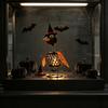 Iron Crow Halloween Decors Metal Lantern Tealight Candle Holder Figurine Witch Hat Pumpkin Wing Bat Accent