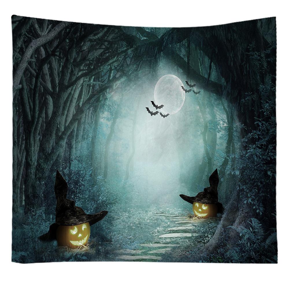 Home decoration halloween ghost print tapestry wall hanging European and American ins halloween decoration 230x180cm tapiz