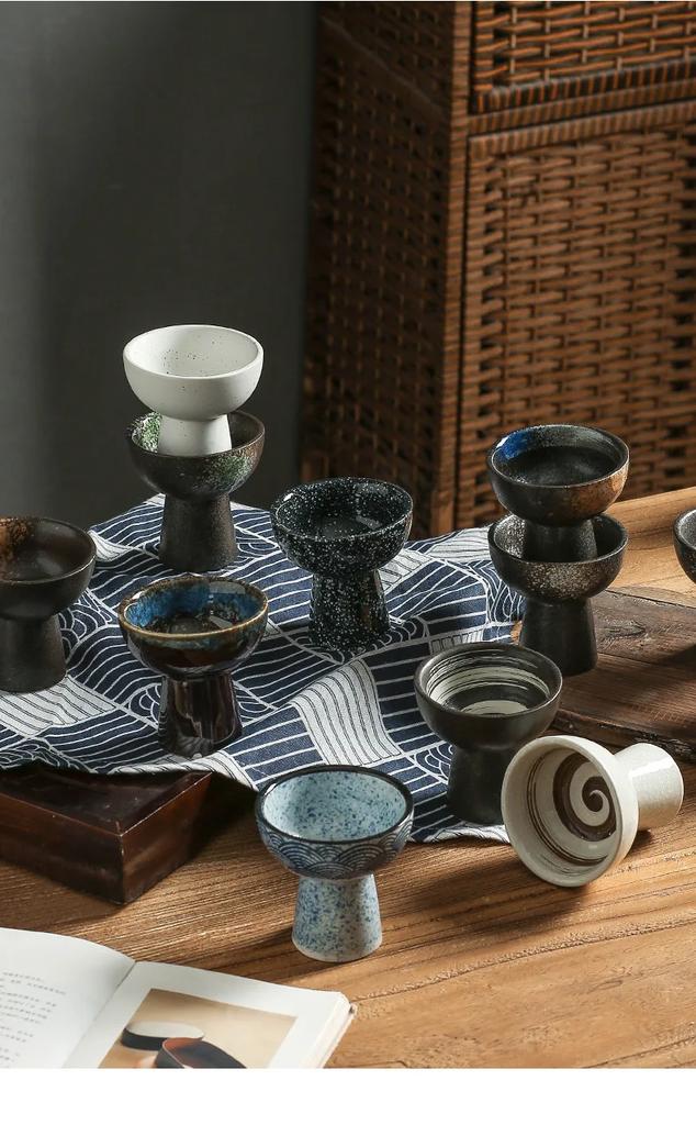 Exquisite Japanese Style Vintage Ceramic Ice Cream Cup Set for Elegant Dessert Presentation at Home or Restaurant Use