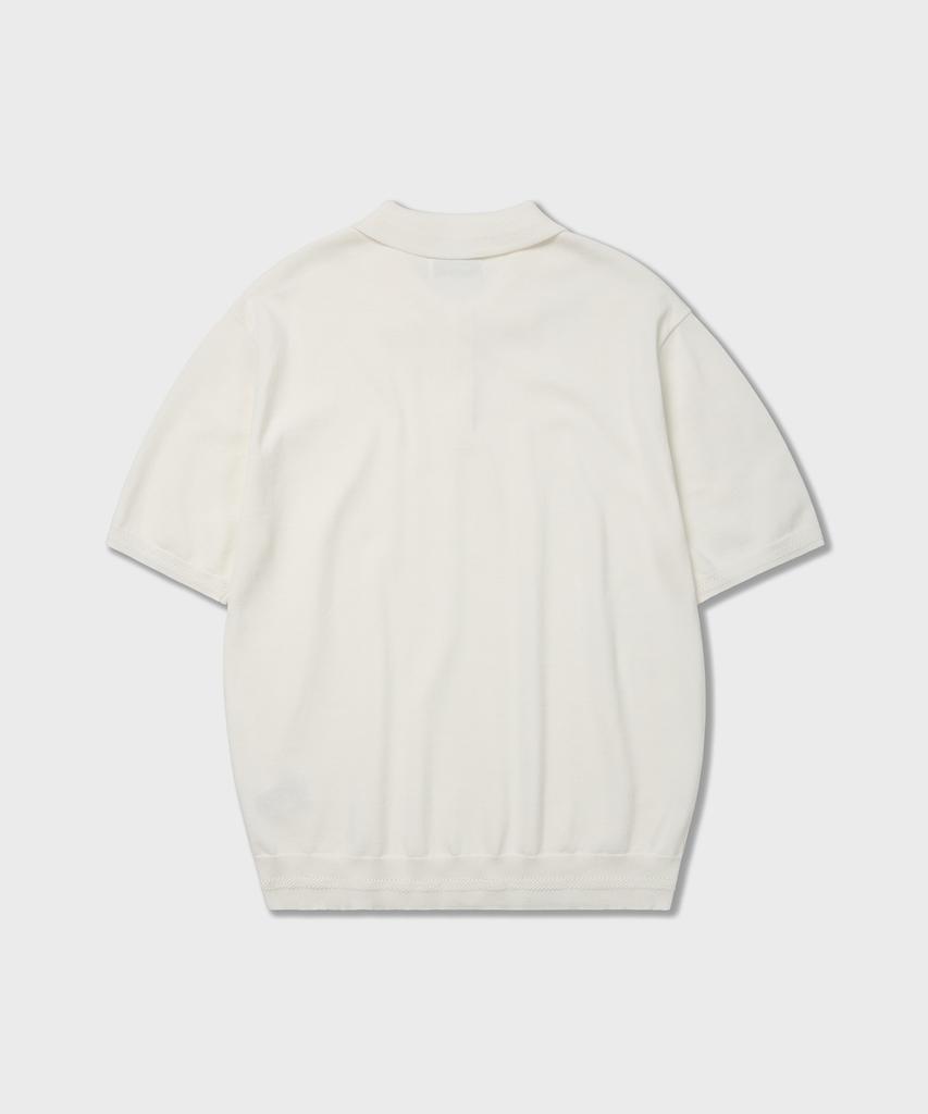 AMFEAST Essential Polo Half Knit White