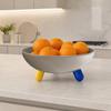 Frutero para encimera de cocina, Cesta de almacenamiento de plástico grande con soporte, Bol de servir multifuncional para centro de mesa de mesa de comedor