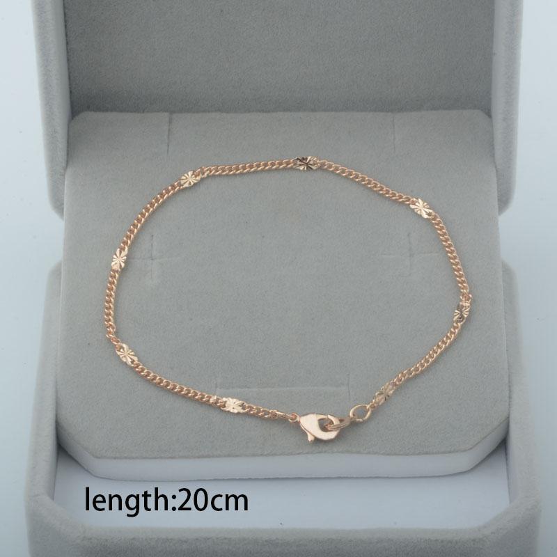 Bracciale a catena maglia V in oro rosa 14K 585 per donna e uomo 20 cm Gioiello Elegante