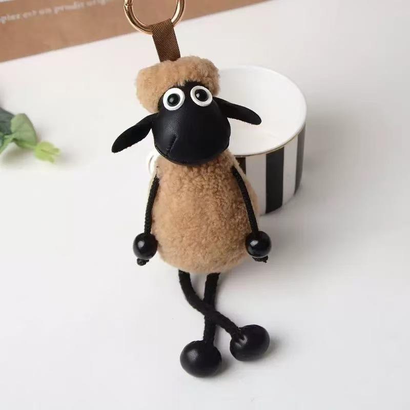 Llavero Oveja Shaun Adorno Colgante para Coche de Pareja Muñeco de Peluche Lindo Encanto para Bolso Regalo