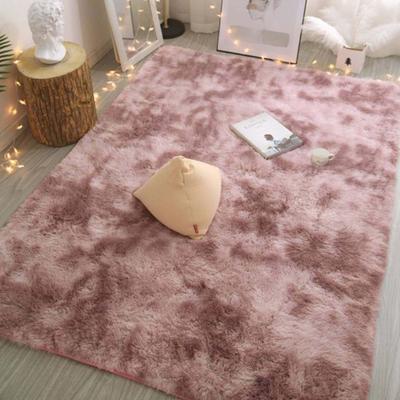 Living Room Carpet Soft Anti-Slip Lightweight Stylish Living Room Fluffy Carpet Thick Decor Velvet Tie Dyeing Mat for Office