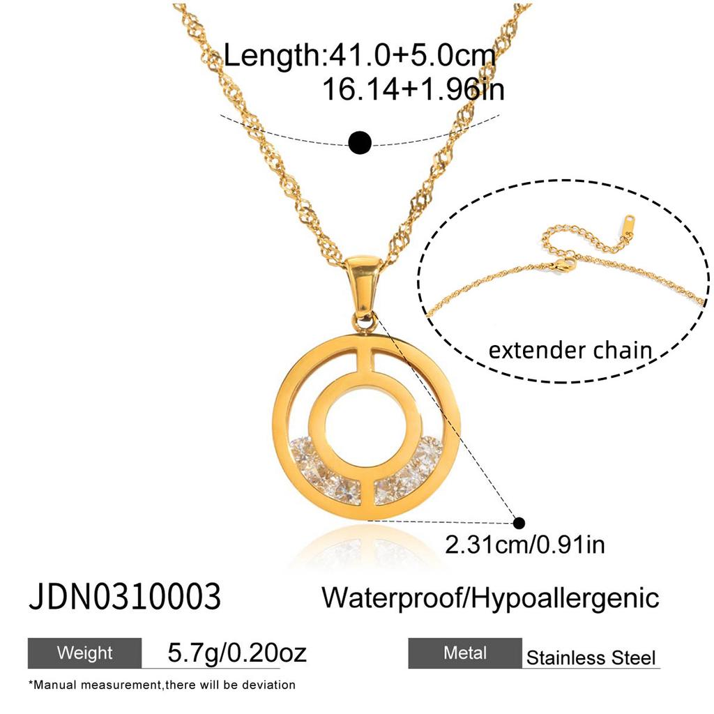 European and American Stainless Steel Movable Zircon Necklace Accessories Sweater Chain Popular Titanium Steel