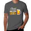 Happy New Year With Beer Mug Tshirt Work Daily Short Sleeve Top