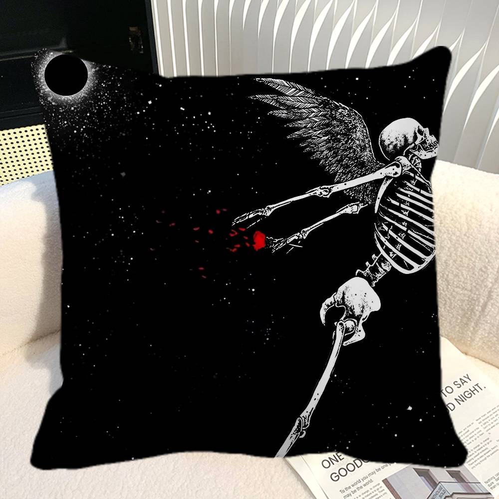 Simple Skull Love Married In Love Pillow Case Square Pillow Bedroom Sofa Leisure Comfort Cushion Car Home Decoration