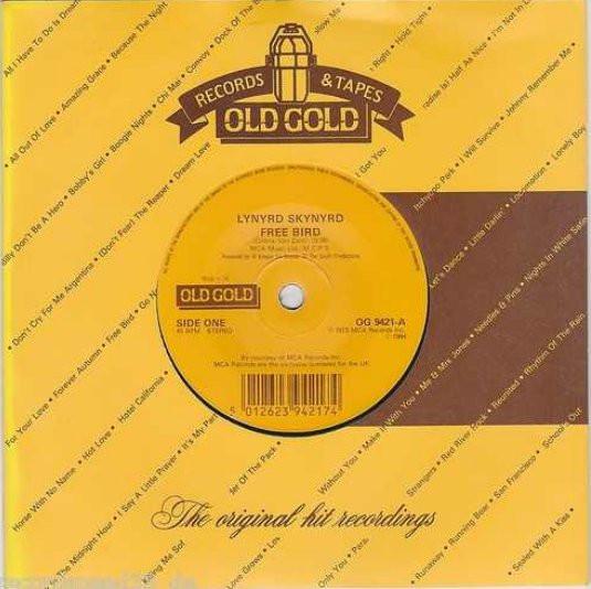 

7inch Record LYNYRD SKYNYRD Free Bird Sweet Home Alabama OG9421 Old Gold 1984 UK Rock Used