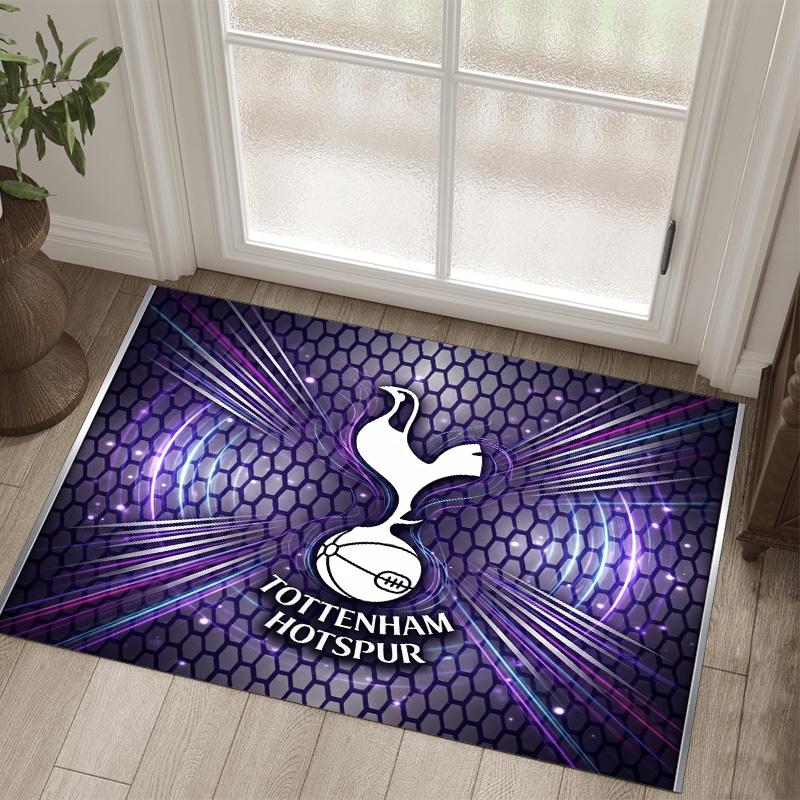 Tottenham Hotspur Design Crystal Velvet Carpet Cozy Non?Slip Printed Rug For Bedroom Living Room Entrance