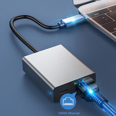 Highly Speed USB C To RJ45 Ethernet Adapter Converts WiFi To Wire Networking Stable 4K Streaming Networking Dongles