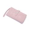 New women's long wallet, two fold, simple buckle solid color multi card handheld phone bag, zipper portable