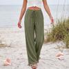 Women's Loose-fitting, -color, Straight-leg Casual Pants With Drawstring And Pockets.