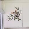 Cartoon Branch Mouse Wall Stickers, Creative Self-Adhesive Decor for Kids Room Living Room Bedroom Background Wall