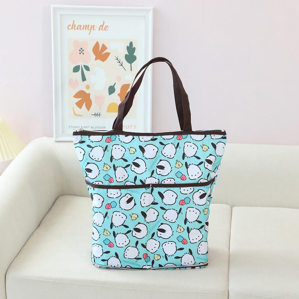 

Kuromi Cartoon Large Capacity Student Tote Bag Oxford Cloth Ecofriendly Shopping Bag For Books Clothing And More Rainbow Hair PC