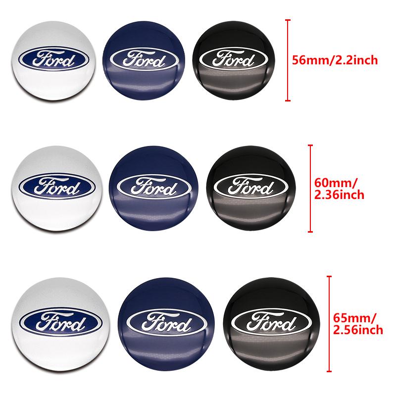 AJI1 4Pcs 56/60/65mm ABS Wheel Center Hub Cap Badge For Ford Fiesta Mondeo Fusion Explorer Escape Shelby Edge Auto Tuning Accessories