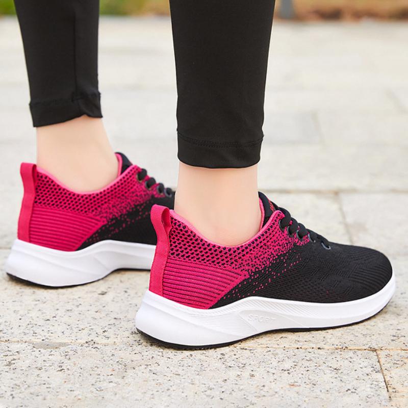 Atmungsaktive Allwetter-Freizeitsneaker für Damen - Leichte Schnür-Laufschuhe mit EVA-Sohle