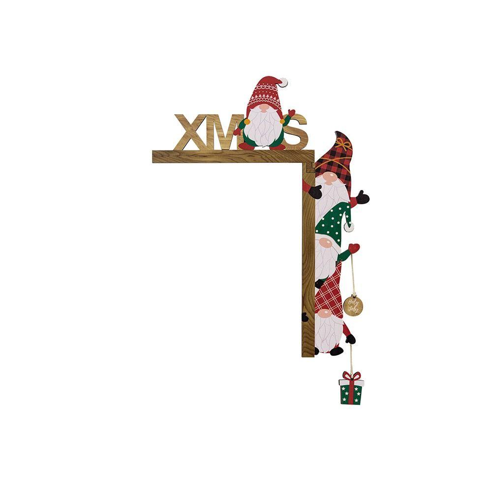2pcs Modern Door Frame Pendant Wooden Door Sign DIY Christmas Door Corner Frame  Gift