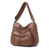 Soft Leather Multi-Layer Crossbody Bag Women's Bag Middle-Aged Mother's Bag