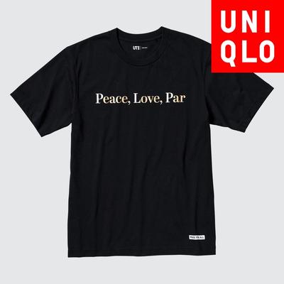 Uniqlo Camiseta gráfica japonesa Peace For All, manga curta, ajuste regular, Adam Scott