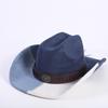 Popular European and American classic splicing suede western cowboy hat men's and women's senior big-brimmed cowboy hat