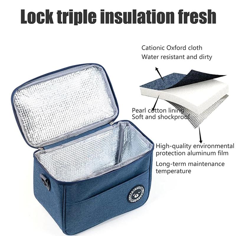 Portable Lunch Bag Thermal Insulated Lunch Box Tote Cooler Handbag Waterproof Backpack Bento Pouch Company Food Storage Bags