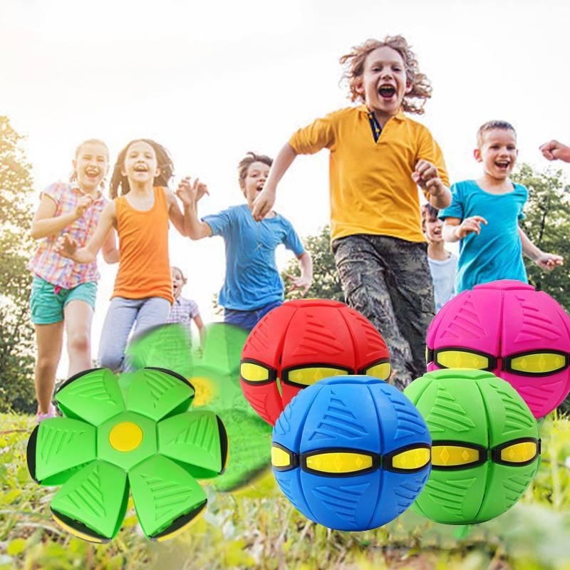 Family Fun Game Transforming Frisbee Ball Elastic Decompression 9.5" Disc/6.3" Ball