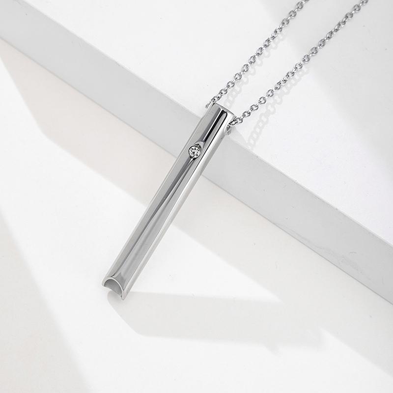 Stainless Steel Mindful Breathing Whistle Necklace Anxiety Relief Necklace For Anxiety Stress Panic Meditation Tools