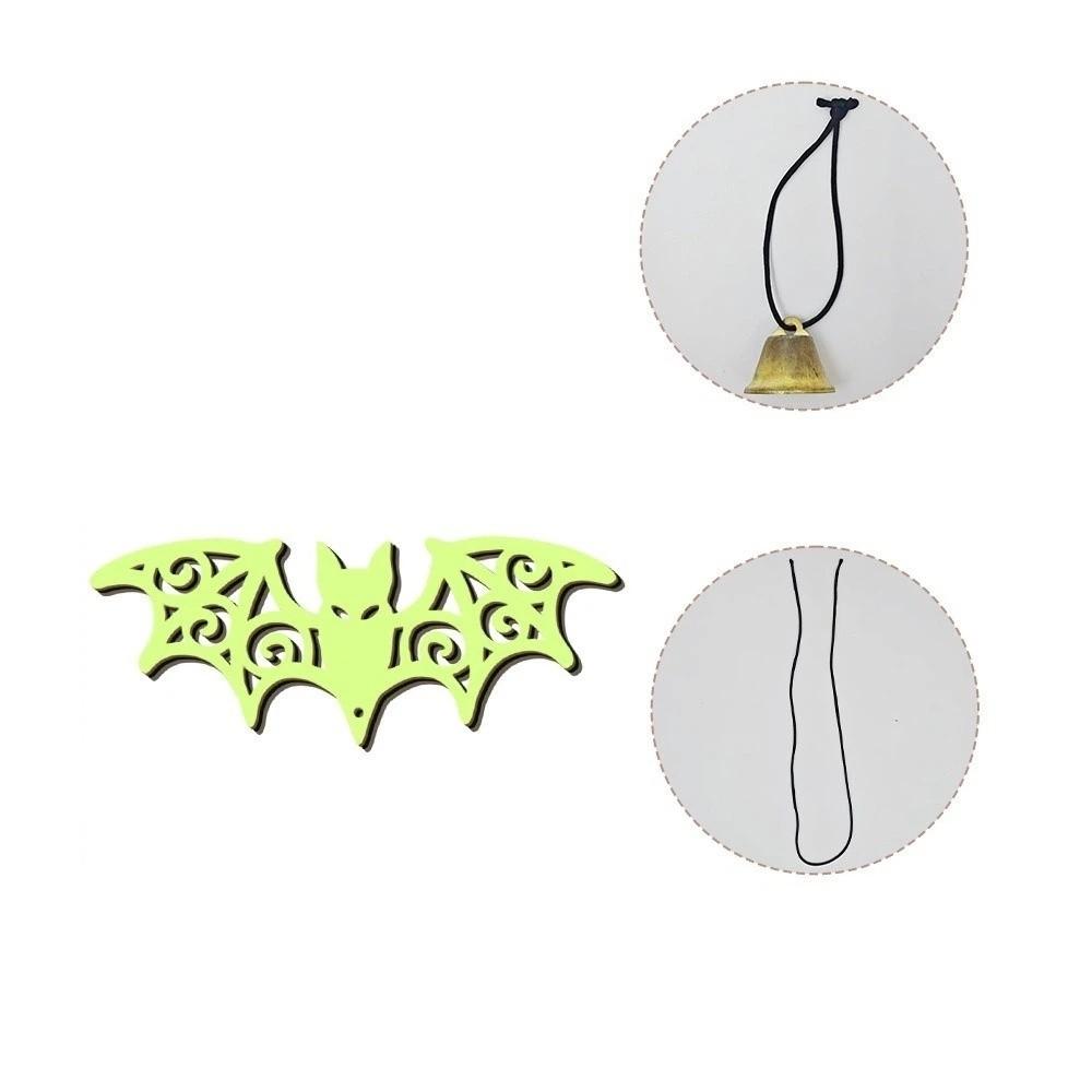 Glowing Halloween Luminous Bat Ornament Wooden Bat Wall Art Bat Door Pendant Window Fireplace