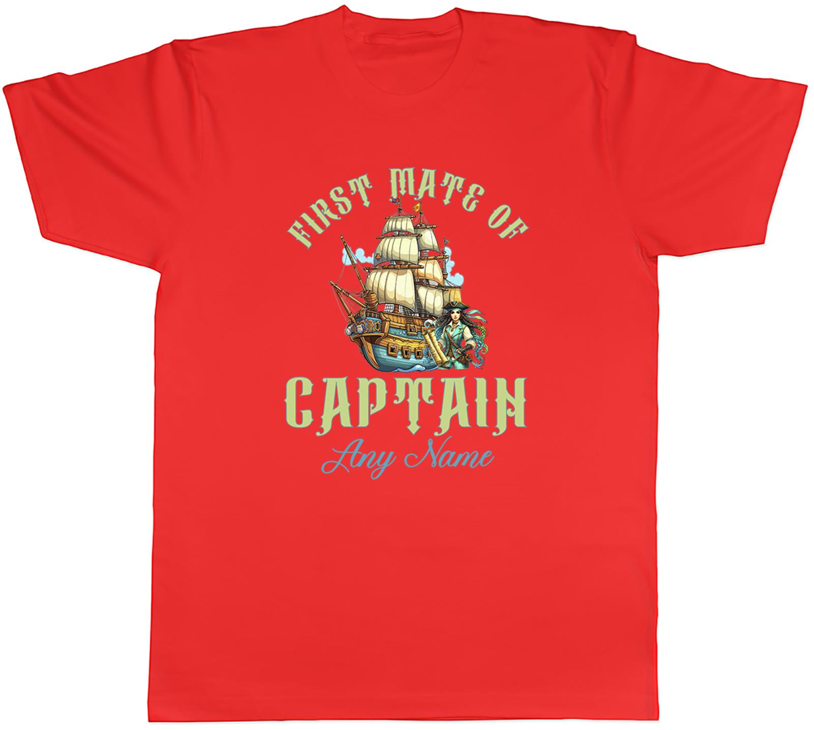 Personalised First Mate of Captain Name Pirate Mens TShirt Tee Gift Top S