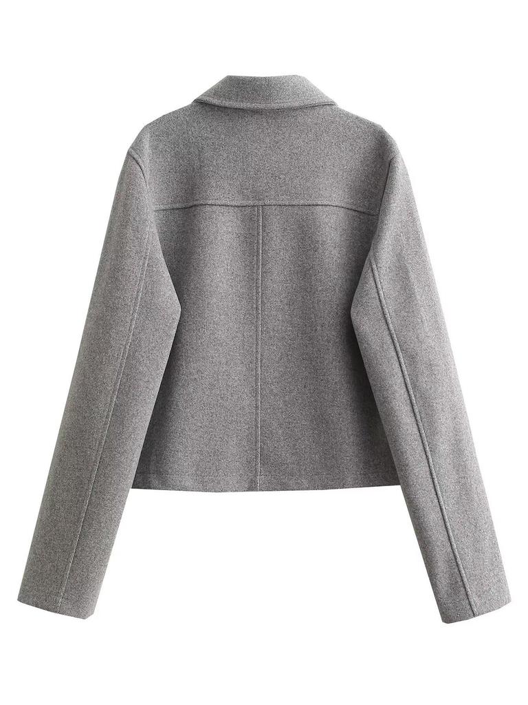 2025 Women's European & American Style Lapel Pocket Single-Breasted Jacket Coat - Spring & Autumn Collection