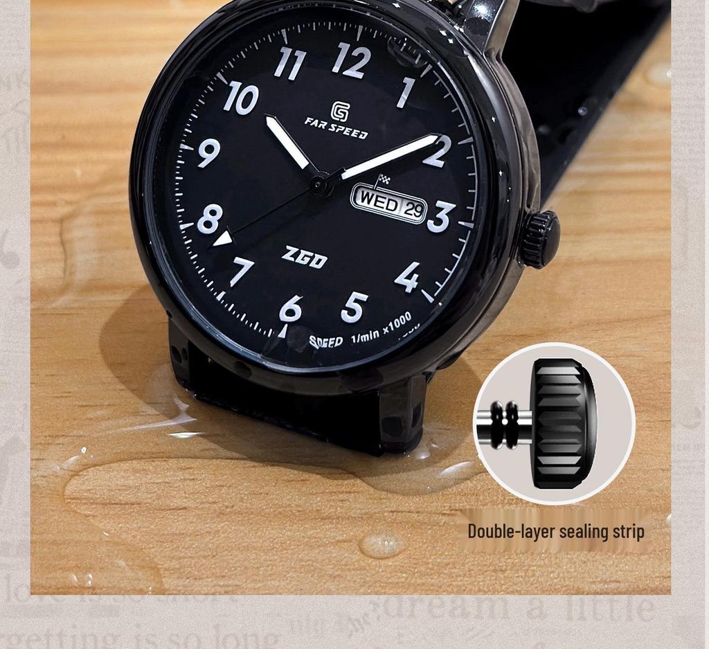 Genuine Hong Kong Silent Exam Quartz Watch - Men's Model for Junior & Senior High School Students