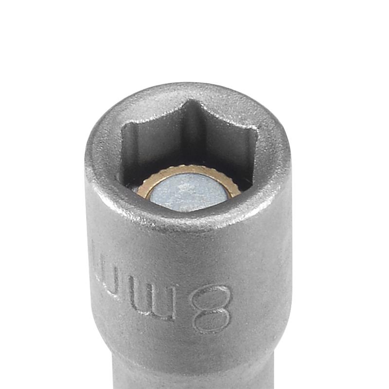 3Pcs 8mm Hex Sockets Hex Shank Magnetic Nut Sockets Driver Nut Driver 1/4" Quick Change Screwdriver Kit 150mm Length