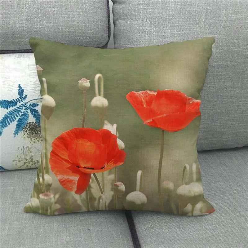 Watercolor Painting Of Beautiful Tulips Digital Printing Short Plush Pillow Covers For Car Sofa Office Cushion Cover Home Goods