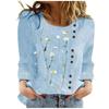 Women's Autumn/Winter Loose Long Sleeve T-Shirt Printed Round Neck  Casual Top