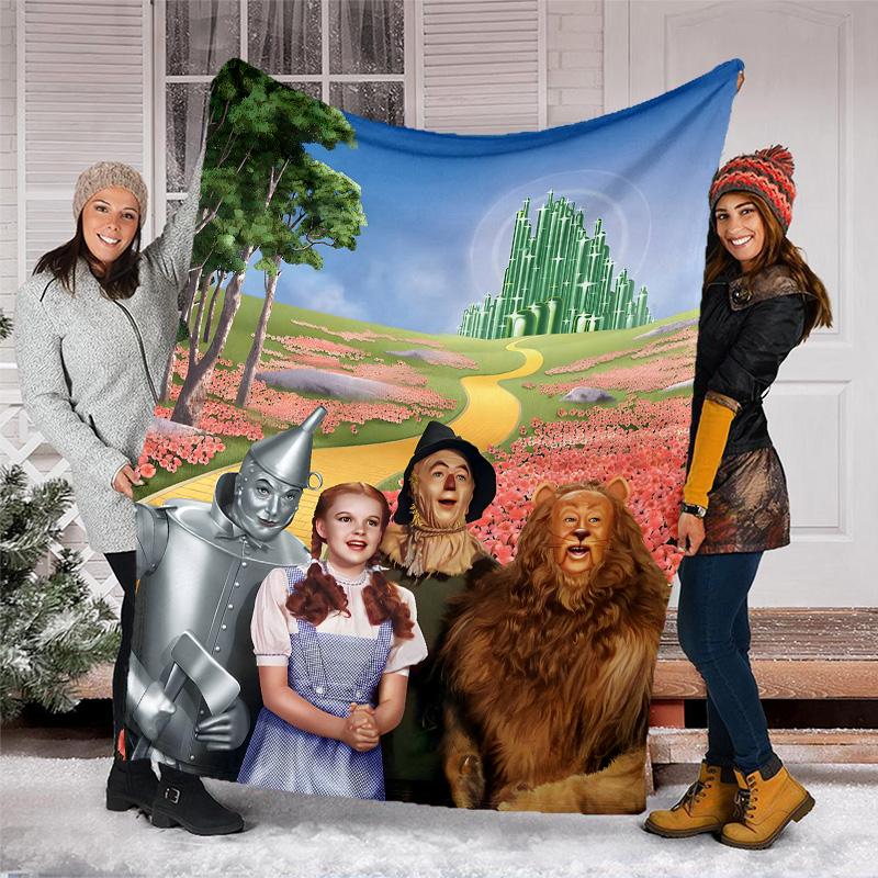 1pc The Wizard of Oz1 Theme Blanket - Digital Print, Polyester, Cozy for All Seasons, Perfect for Outdoor, Camping, and Travel