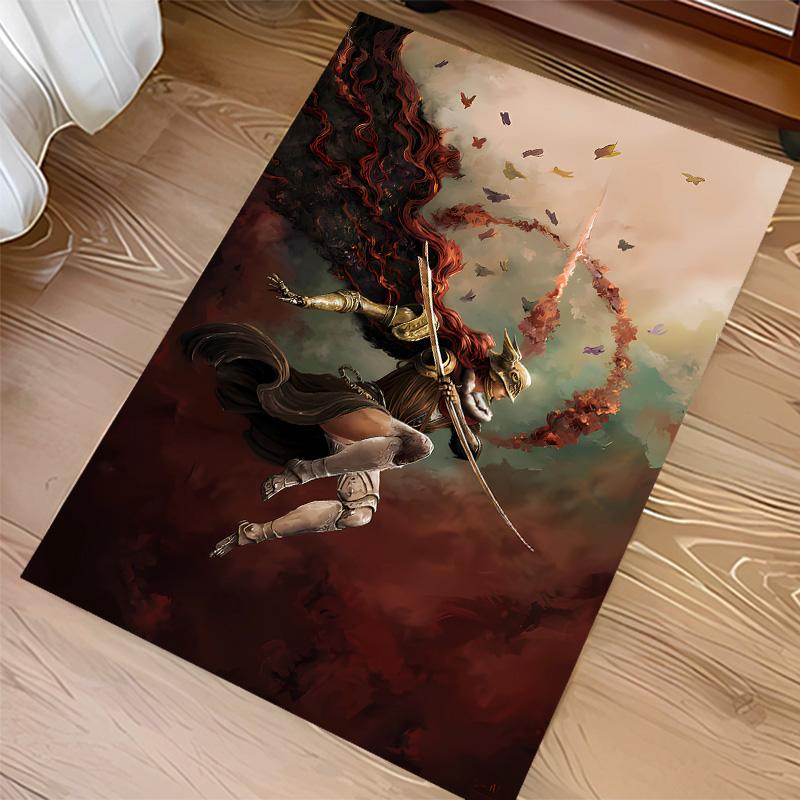 Game E-ELDEN R-RING Print Area Rug-Soft,Washable Non-Slip Indoor Mat Office Chairs,Living Room,Home Office Decorative Rug