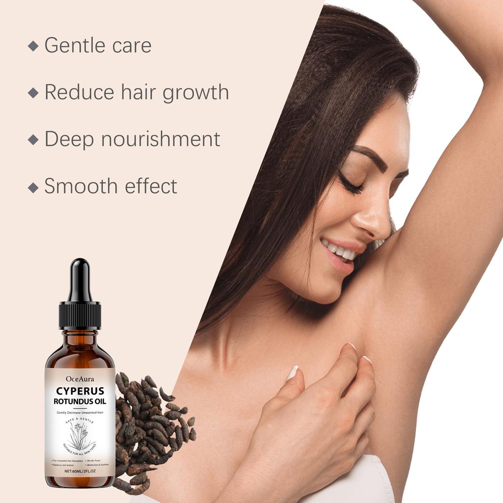 OceAura Cyperus Rotundus Oil Pore Shrinking Painless Hair Removal Armpit Leg Arm Moisturizing Anti Hair Growth Inhibiting Oil
