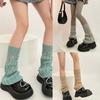 Girl Lolitas Leg Warmers Y2K Destroyed Knitted Flared Leg Sleeve Goth Baggy Cuffs Ankle Heap Socks JK Uniform Foot Cover