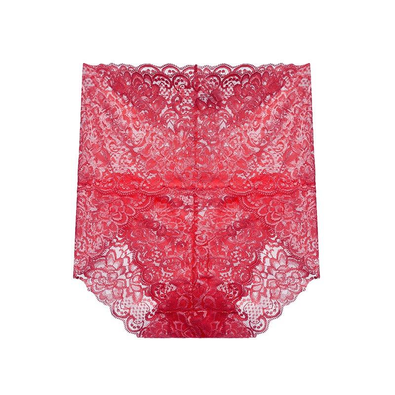 

Женские сексуальные кружевные трусики, прозрачное нижнее белье, трусы, с высокой посадкой, хипстеры, нижнее белье 3XL красный