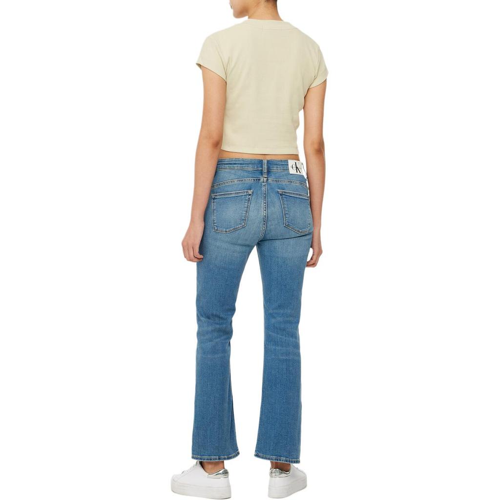 Calvin Klein Jeans Letter Pattern Solid Color Short Sleeve T-Shirt Women Tops Green J221171-LFU