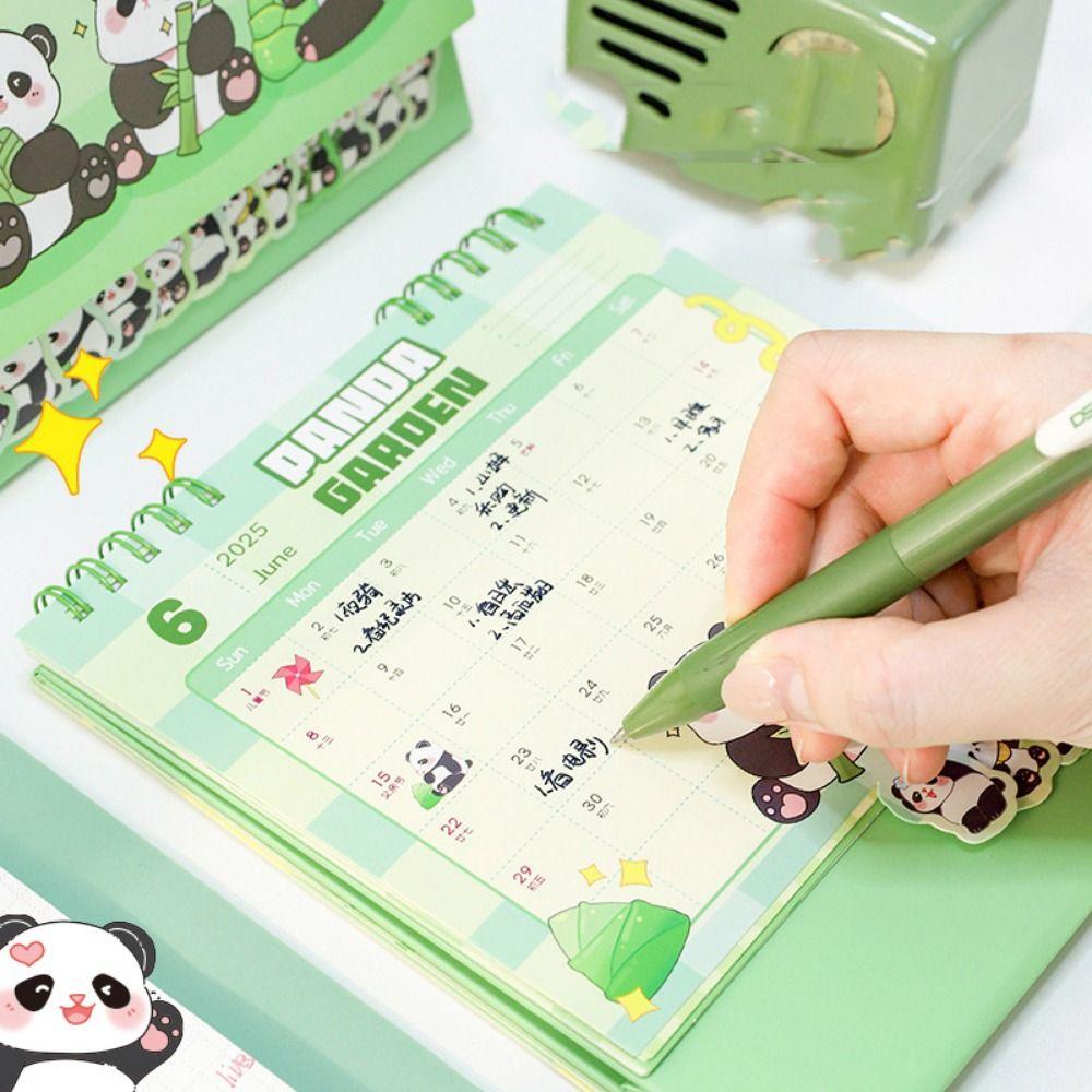 Kalendar Panda Animal Calendar Standing Flip 2025 Calendar Ornaments Itinerary Record