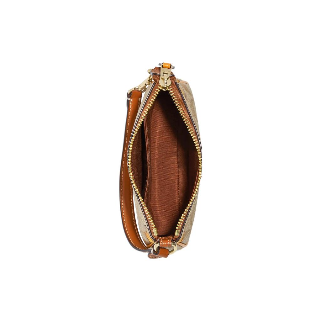 Nuevo Bolso de Mano Pochette de Cuero Artificial COACH Nolita Bolso de Muñeca Clutch Regular para Mujer Caqui y Amarillo CC419-IMOT4