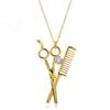 Trendy Hairdresser Necklace: Scissors, Comb, Hair Dryer Pendant