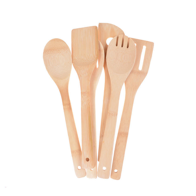 Bambu Ahşap Mutfak Aletleri Kaşık Spatula Ahşap Pişirme Karıştırma Gereçleri Aletler