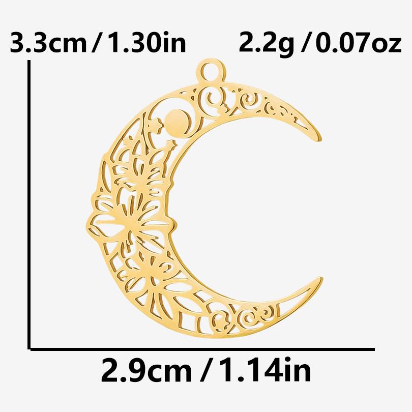 5pcs Gold Color Pvd Stainless Steel Witch Knot Snake Blood Moon Pendants For Jewelry Making Supplies DIY Keychain Earrings Charm