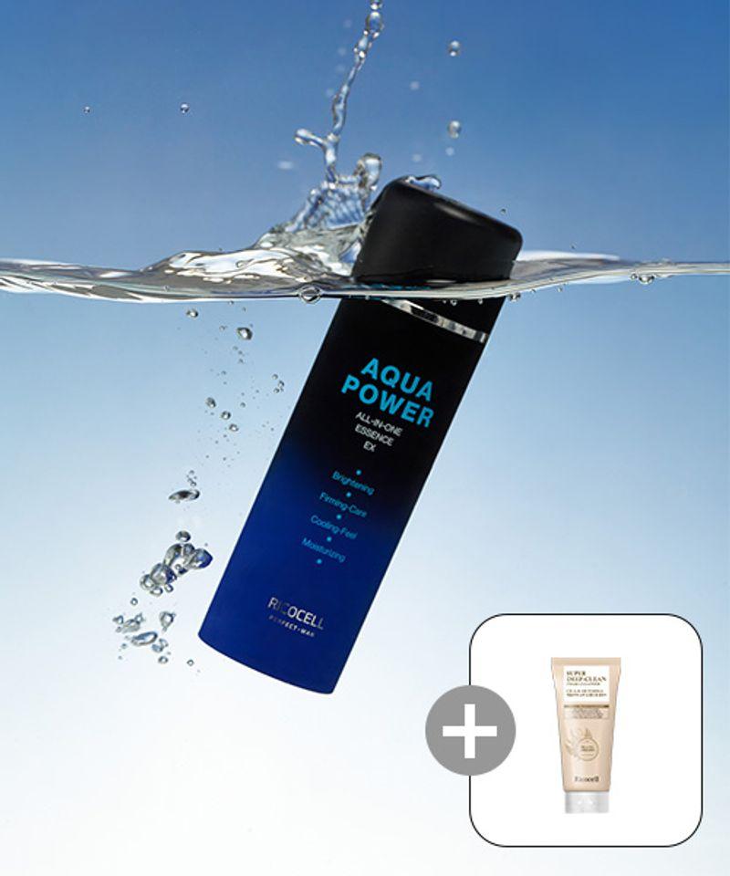 Ricocell Perfect Men Aqua Power All-in-One Essence EX x2 + Ricocell Centella & Mugwort Super Deep Clean Foam Cleanser 120ml x1